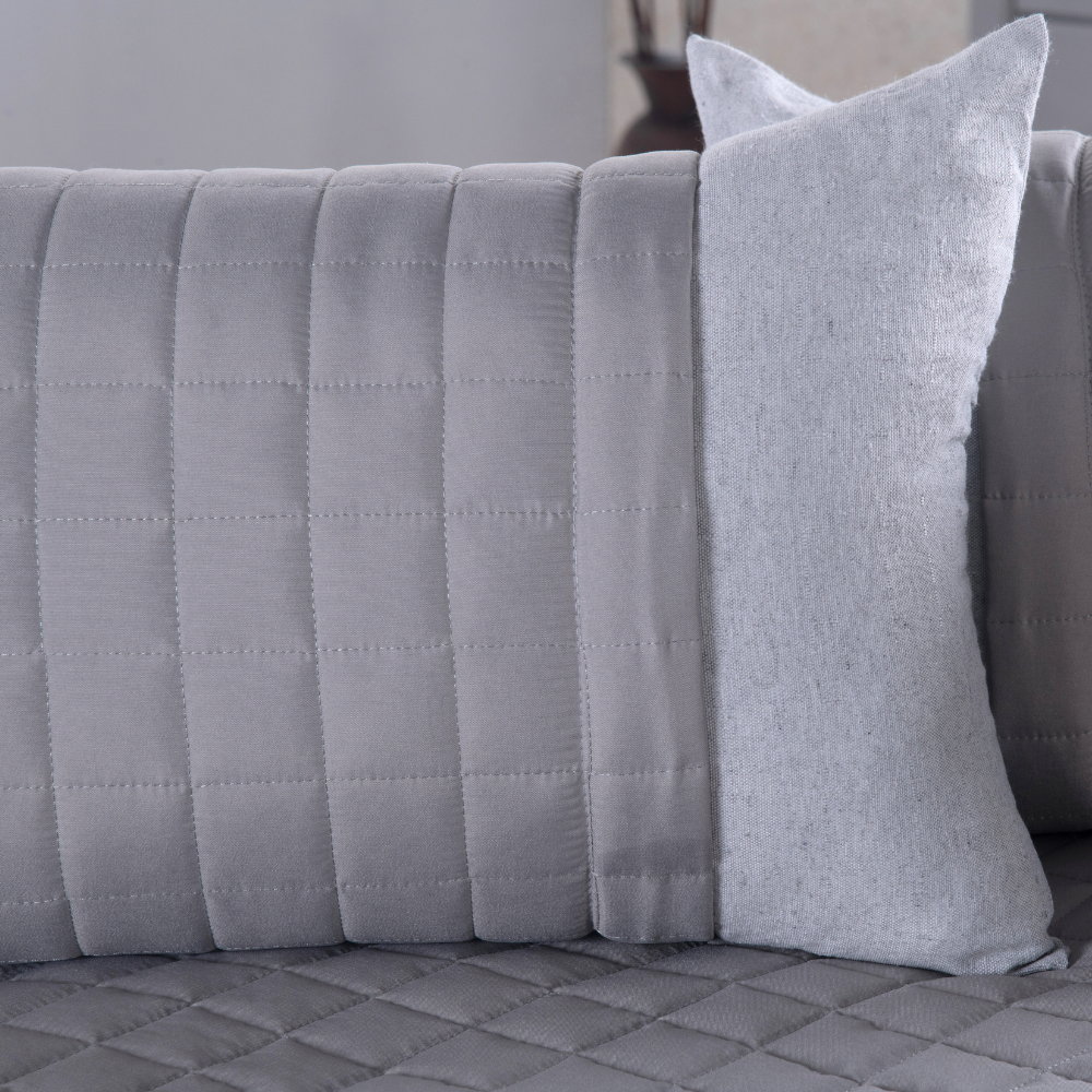 Kit Peseira Copacabana 5 Peças King Cinza 300 Fios Micropercal com Almofadas Cheias - Imagem 4