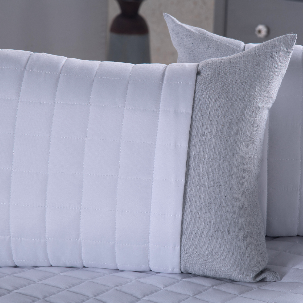 Kit Peseira Copacabana 5 Peças King Branco 300 Fios Micropercal com Almofadas Cheias - Imagem 4