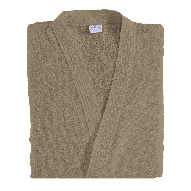 Roupão de Banho Felpudo Adulto 100% Algodão Hipoalergênico Marrom Claro – Tamanho Único - Imagem 2