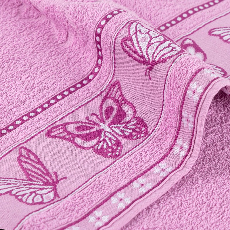 Jogo de Toalhas Cindy 100% Algodão com Borboletas Rosa – 2 Peças - Imagem 2