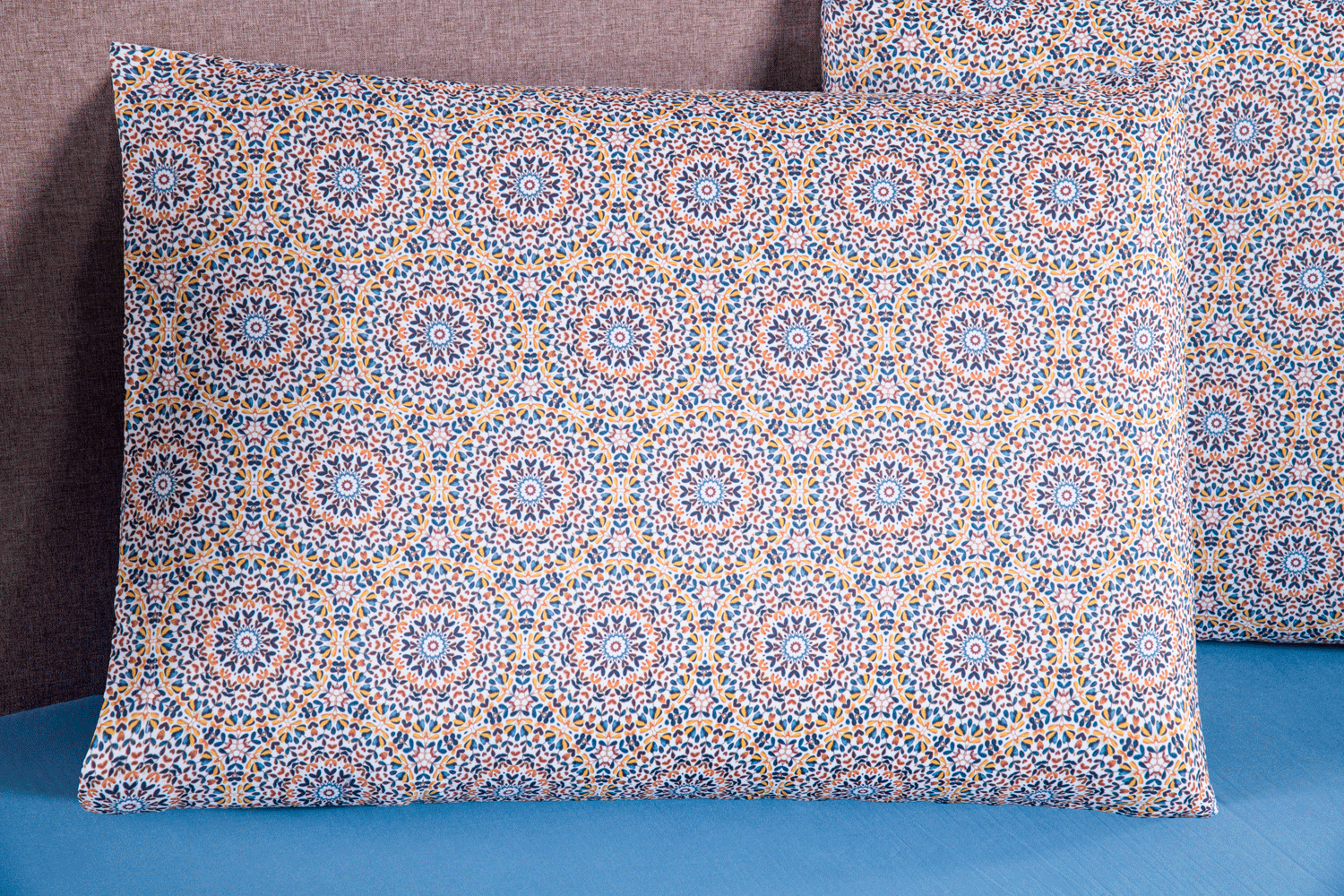 Jogo de Lençol Modern Casal 3 Peças Azul 300 Fios 100% Poliéster Percal - Imagem 4