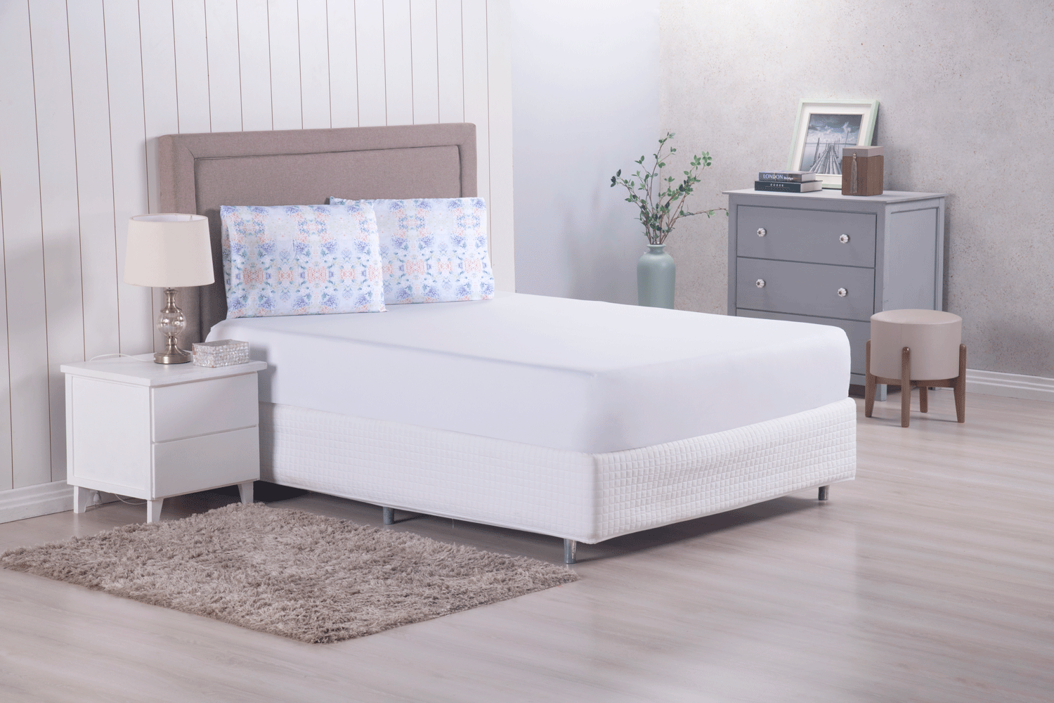 Jogo de Lençol Modern Casal 3 Peças Branco 300 Fios 100% Poliéster Percal - Imagem 2